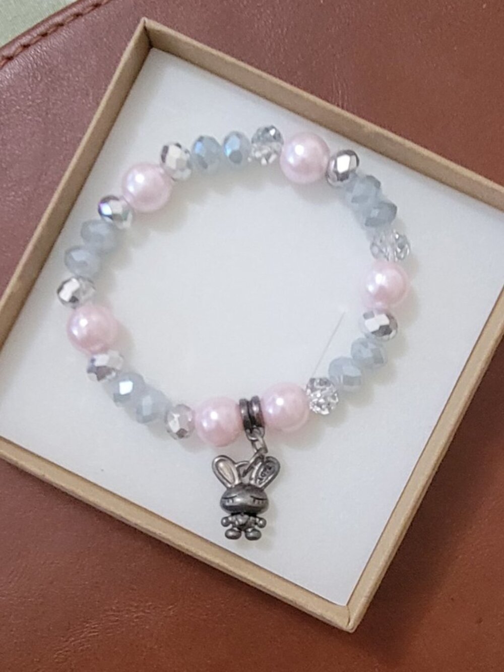 Lovely Colorful Girl's Beaded Bracelets with Dangle Charms